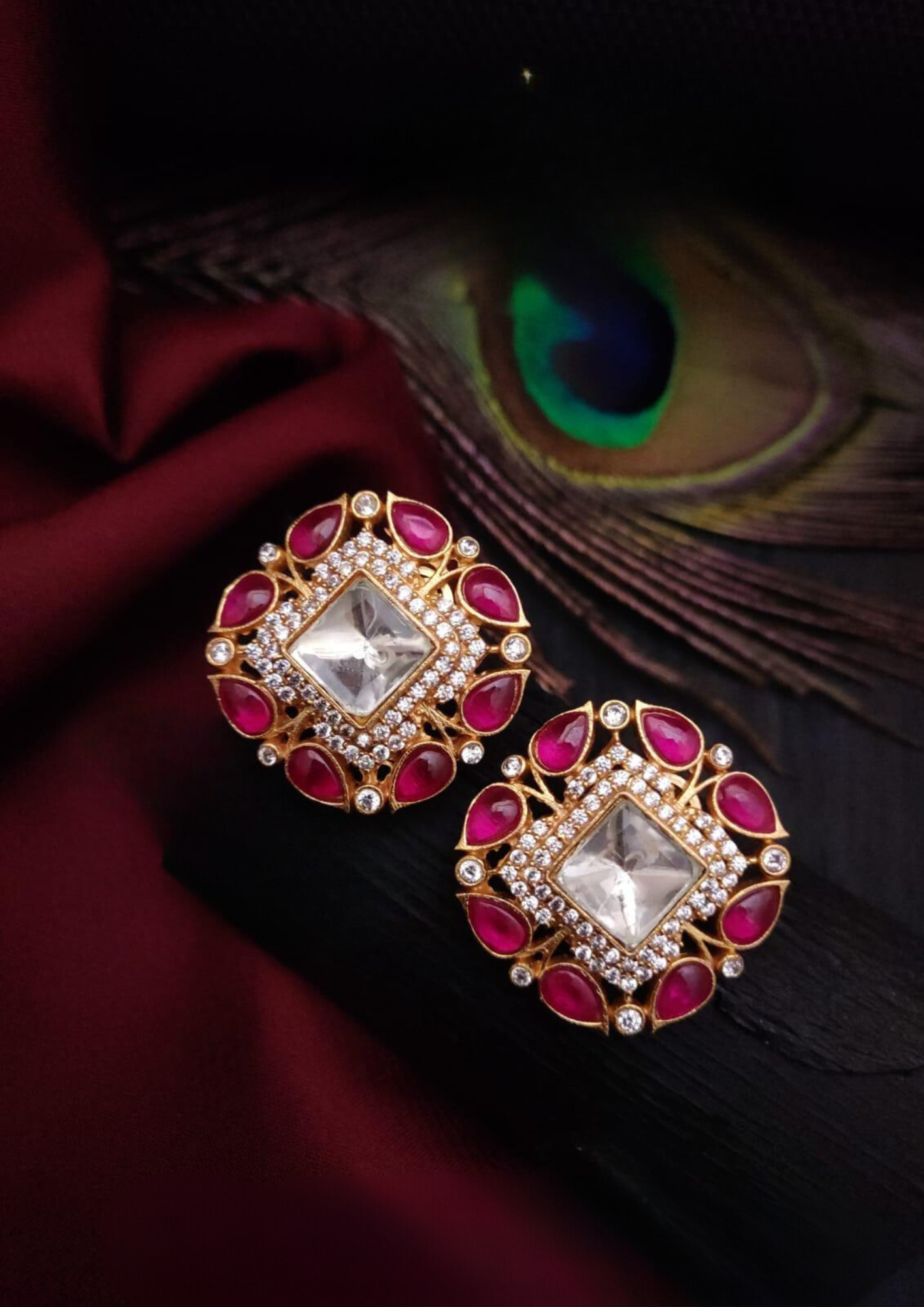 Kundan stone studs