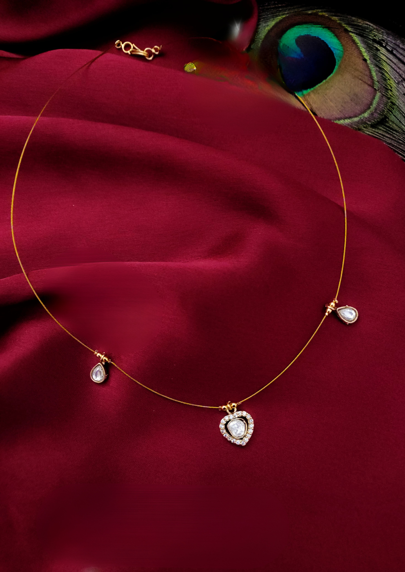 American diamond invisible necklace