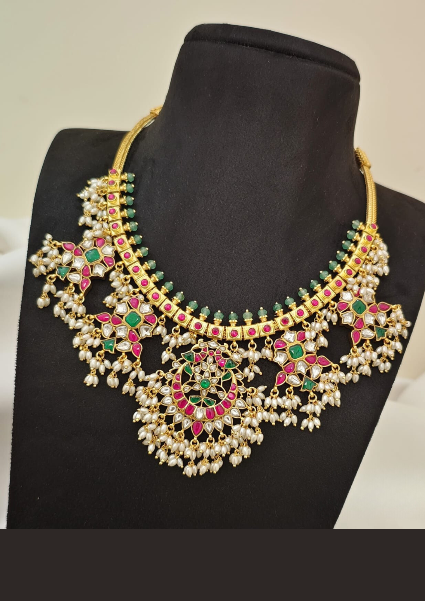 Jadau kundan guttapusalu beads necklace