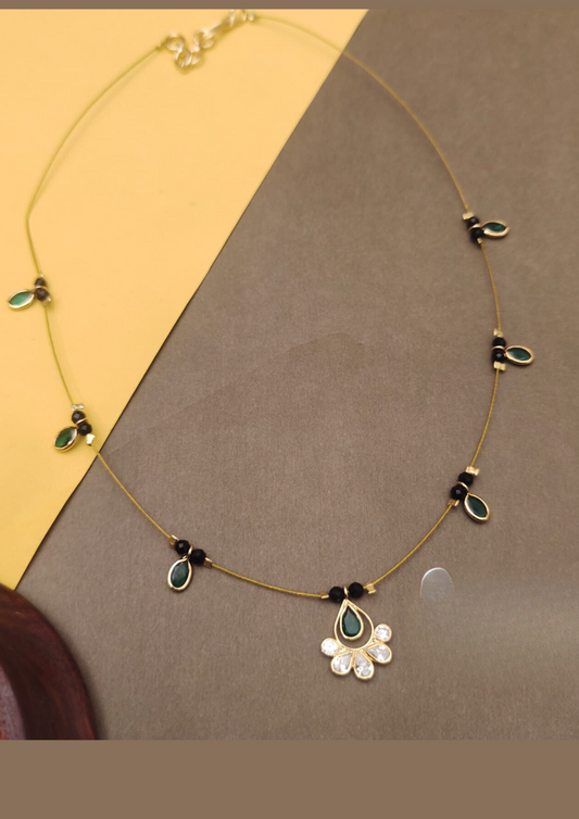 Invisible Kundan stone necklace