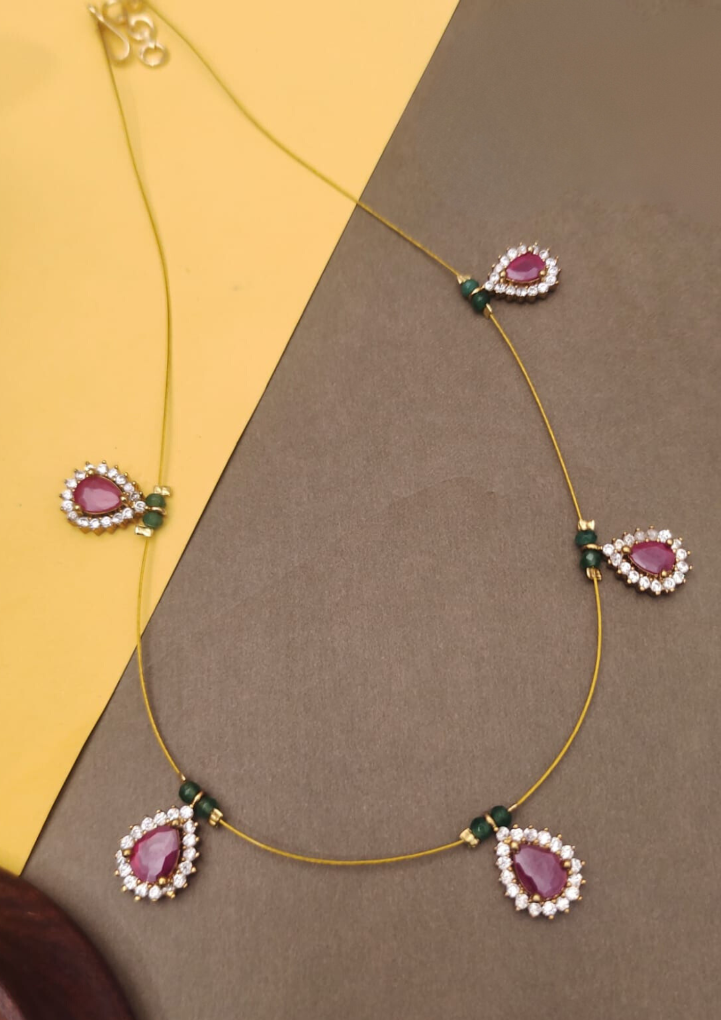 Invisible Kundan stone necklace