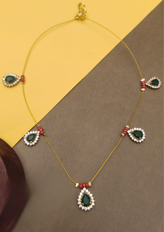 Invisible Kundan stone necklace