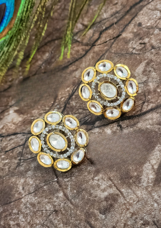 Kundan stone earrings