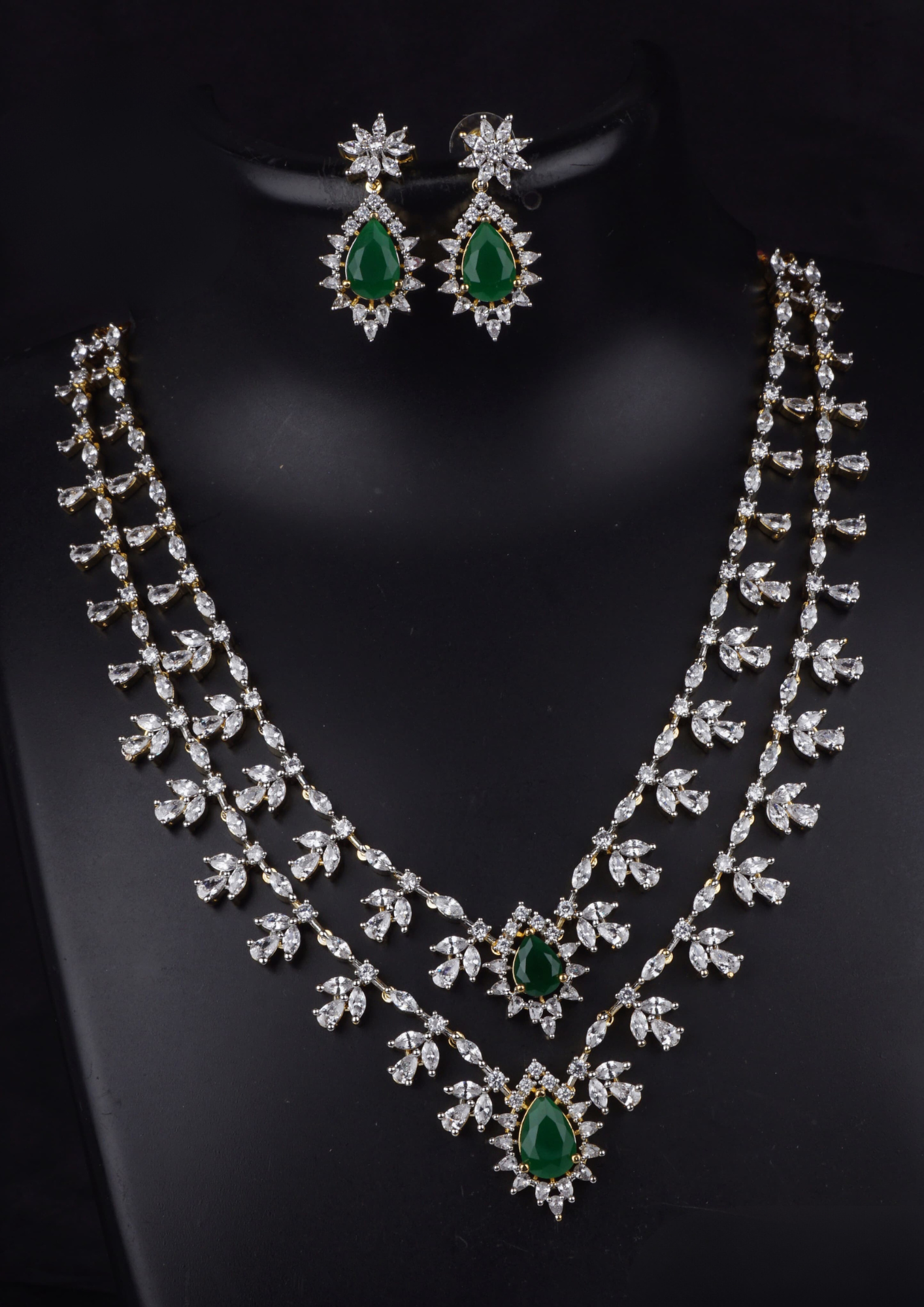 American diamond necklace with earrings