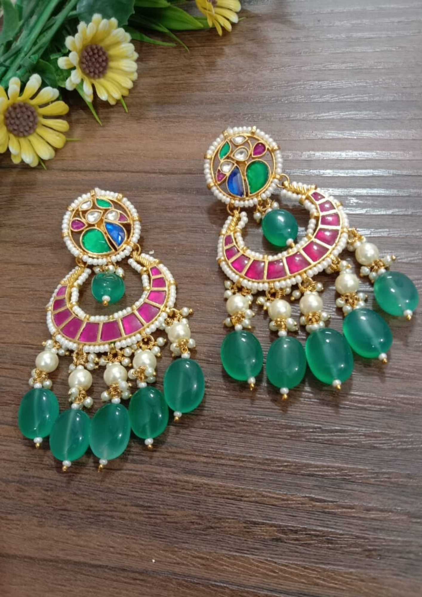 Jadau kundan earrings