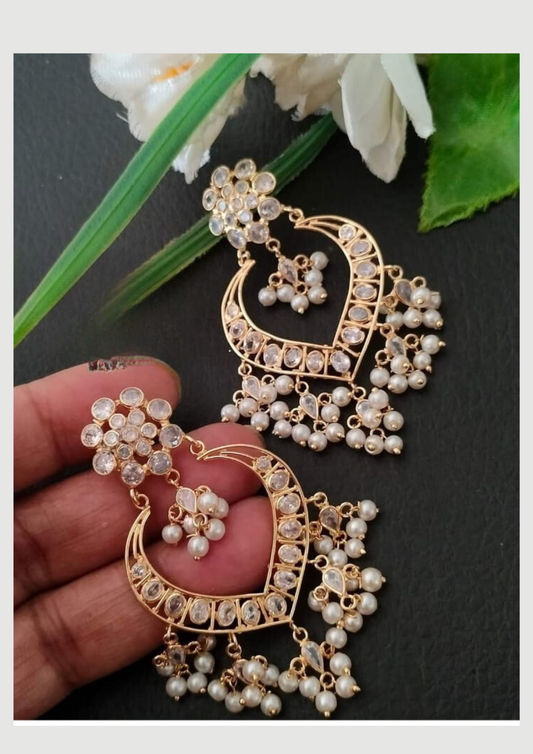 Kundan beads earrings